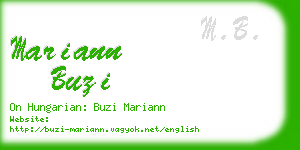 mariann buzi business card